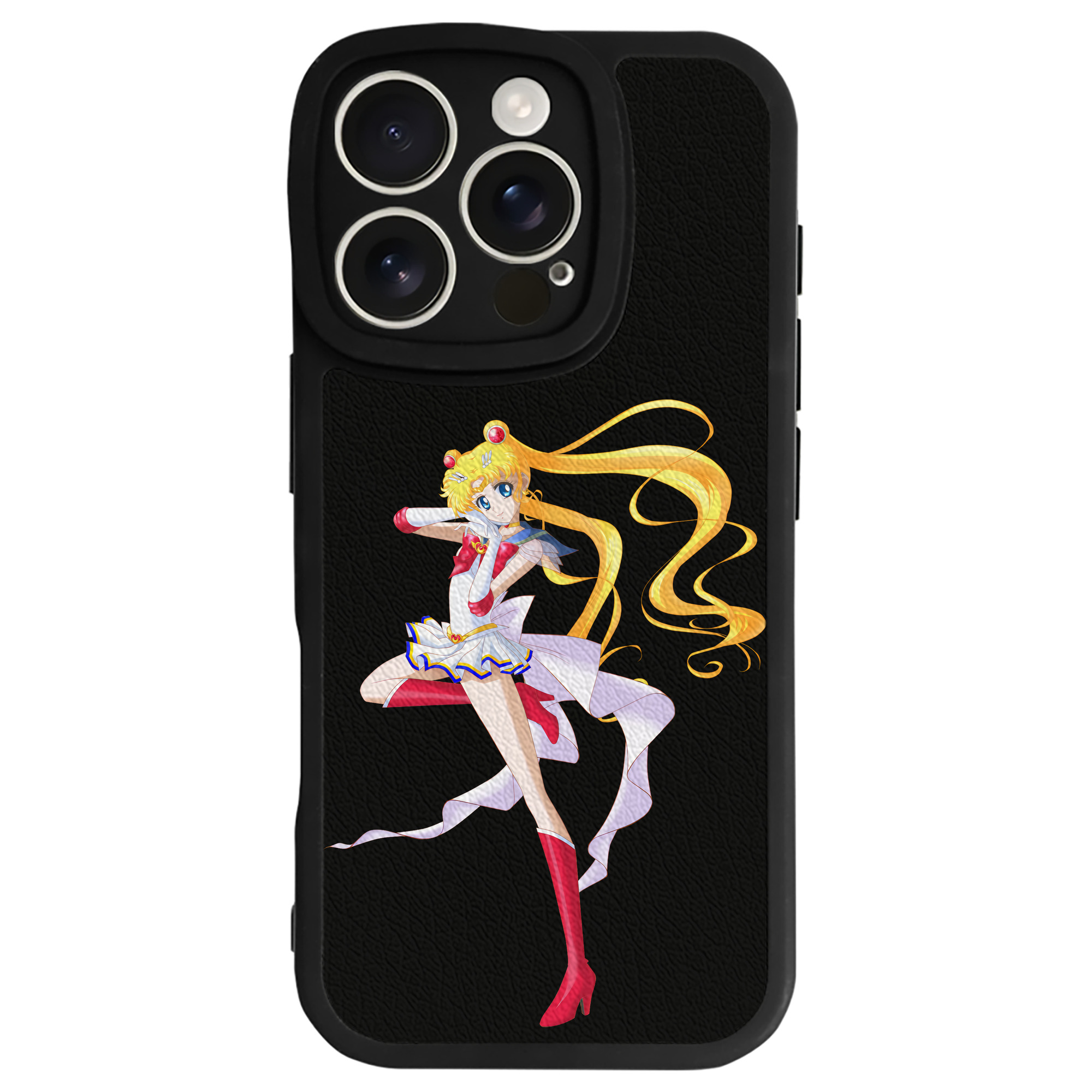 （画像用） 美少女戦士セーラームーン 月野 うさぎ つきの うさぎ Sailor Moon Tsukino Usagi 【iPhone 16シリーズ対応】シリコンスマホケース（レザー調） 材質：シリコン